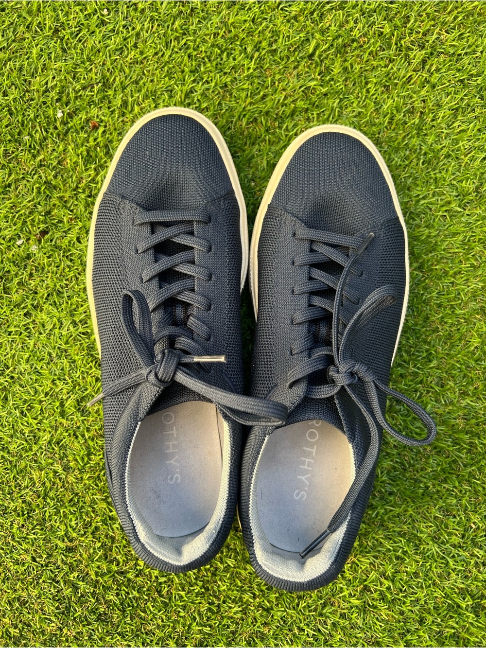 Rothy's Men's Navy Knit Lace-Up Sneakers